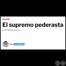 EL SUPREMO PEDERASTA - Por LUIS BAREIRO - Domingo, 03 de Febrero de 2019